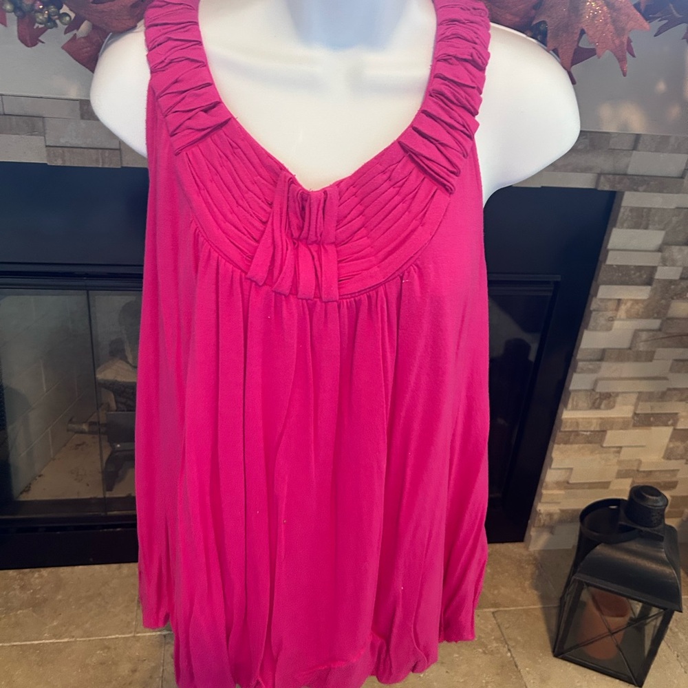 Alfani Pink Pleated Tank Top
